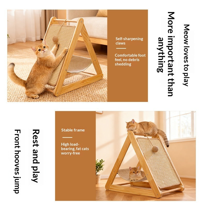 Cozy Solid Wood Cat Tree Playground