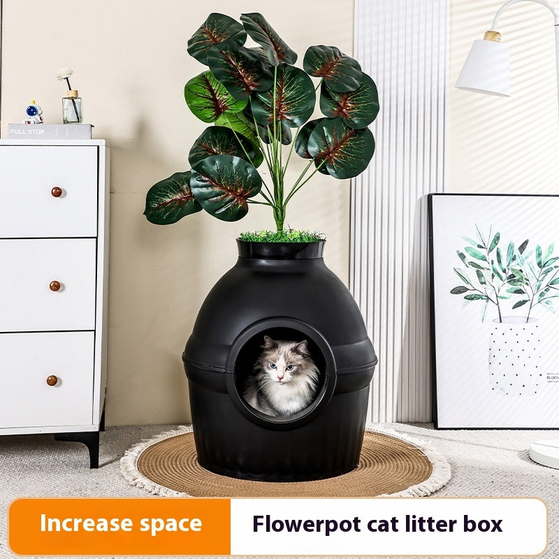 Cozy Enclosed Cat Litter House