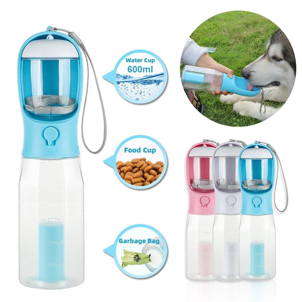 All-in-One Portable Pet Travel Water & Food Bottle