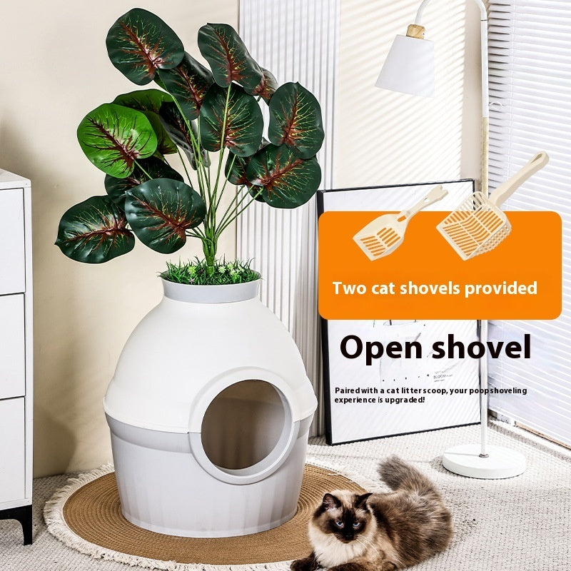 Cozy Enclosed Cat Litter House