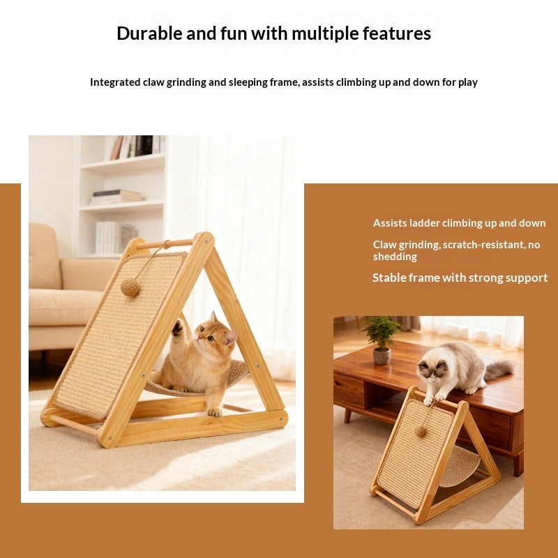 Cozy Solid Wood Cat Tree Playground