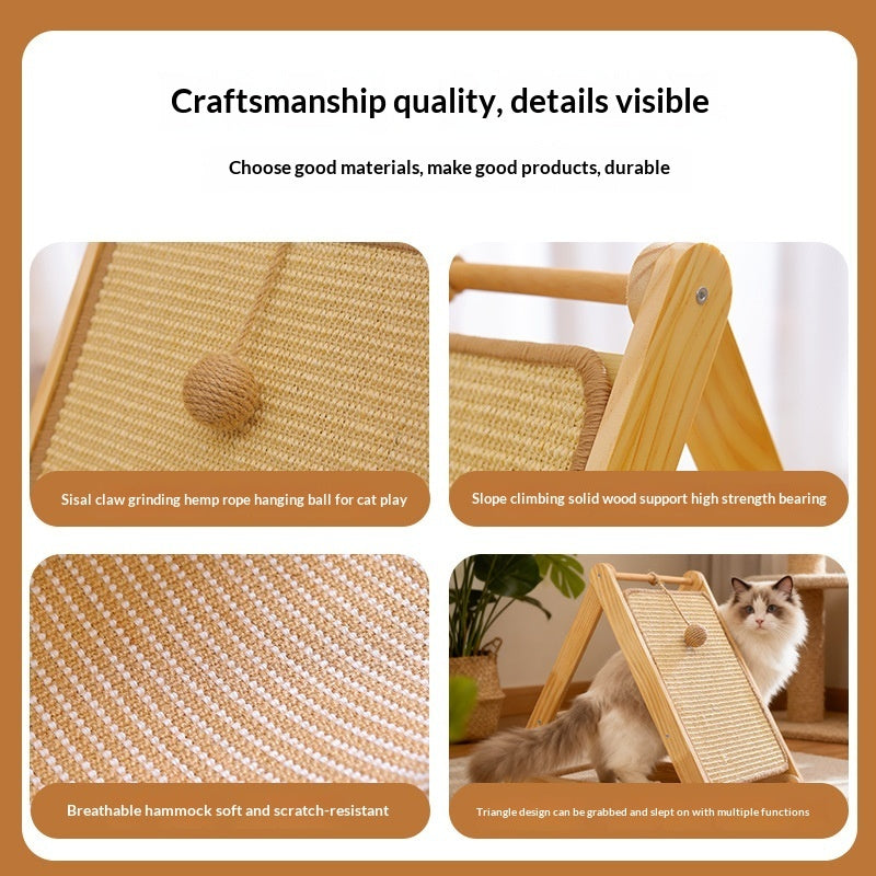 Cozy Solid Wood Cat Tree Playground